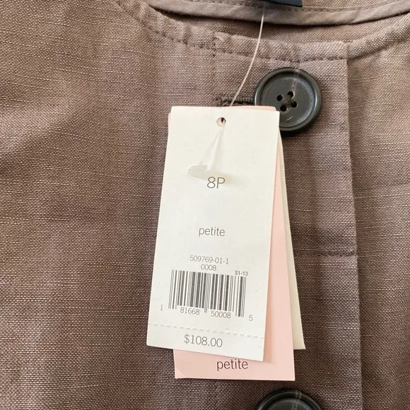 Banana Republic Brown Button Down Jacket Size 8 Petite