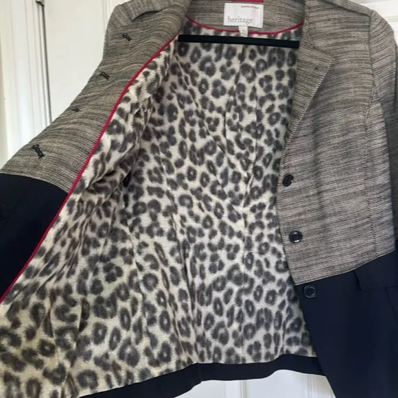 Banana Republic Linen Blend Brown and Black Blazer Size: 8