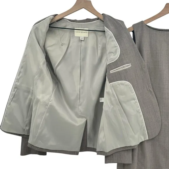Banana Republic Women's Two Piece Matching Suit Blazer Shift Dress Taupe | Sz 6