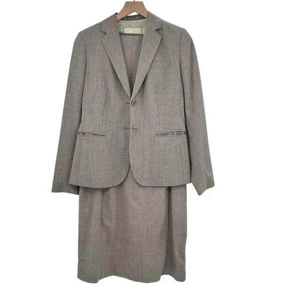 Banana Republic Women's Two Piece Matching Suit Blazer Shift Dress Taupe | Sz 6