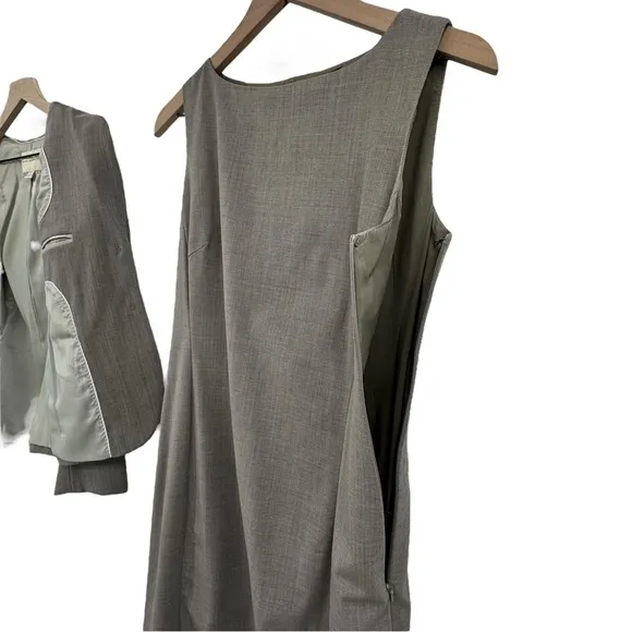 Banana Republic Women's Two Piece Matching Suit Blazer Shift Dress Taupe | Sz 6