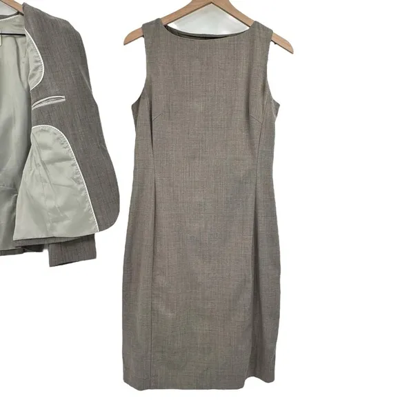 Banana Republic Women's Two Piece Matching Suit Blazer Shift Dress Taupe | Sz 6