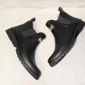 Barbour Women's Navy Ankle Rain Boots Wilton Wellingtons Size 8