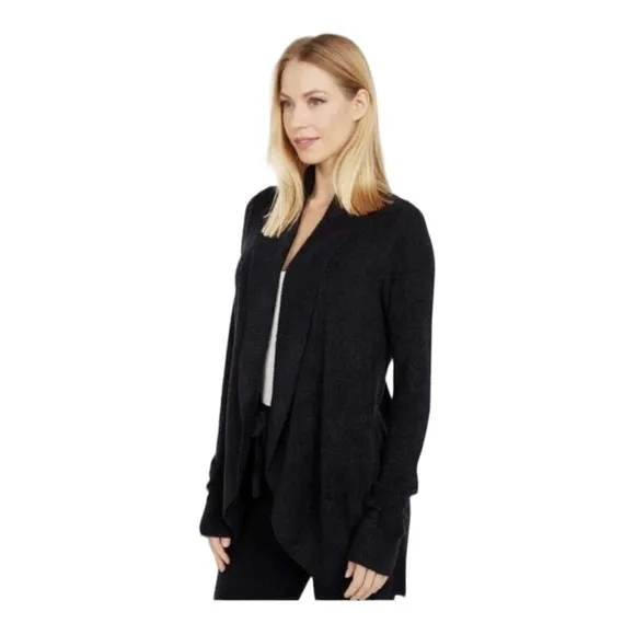 BAREFOOT DREAMS CozyChic Lite Long Cardigan Sweater Black 1X NEW Comfy