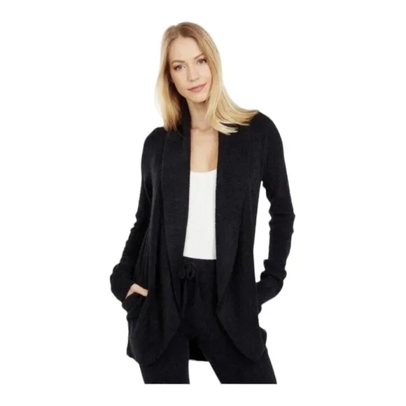 BAREFOOT DREAMS CozyChic Lite Long Cardigan Sweater Black 1X NEW Comfy