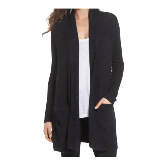 BAREFOOT DREAMS CozyChic Lite Long Cardigan Sweater Black 1X NEW Comfy