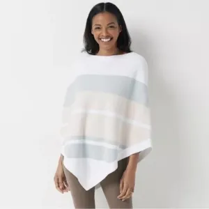 Barefoot Dreams CozyChic Ultra Lite Ocean Breeze Poncho Pink Multi OS Pastel