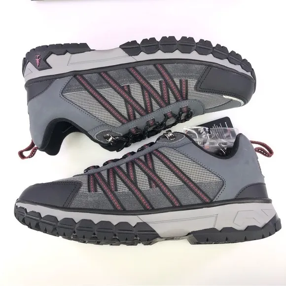 Bass Outdoor Peak Hiker Sneakers Gray Leather Low Top Shoes Size 13
