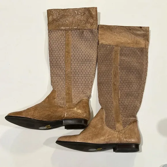 BC footwear - sided leather boots, tall and textured, 8