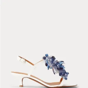 Beaded kitten-heel Sandal. Polo Ralph Lauren