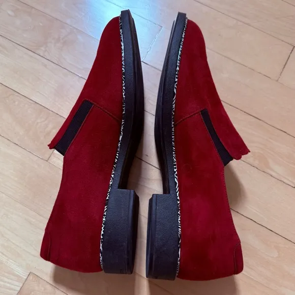 BeautiFeel Anise Suede Flat Loafer Shoes in Cherry  Red 9