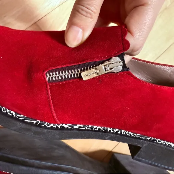 BeautiFeel Anise Suede Flat Loafer Shoes in Cherry  Red 9