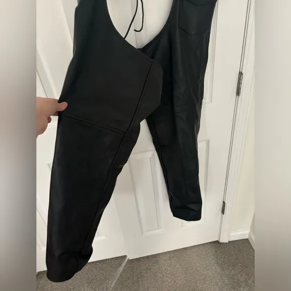 Beautiful leather unisex motorcycle chaps XL Vance Classic Black Biker