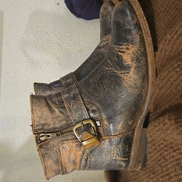 Bed Stu Becca Distressed Leather Ankle Boots Size 7.5