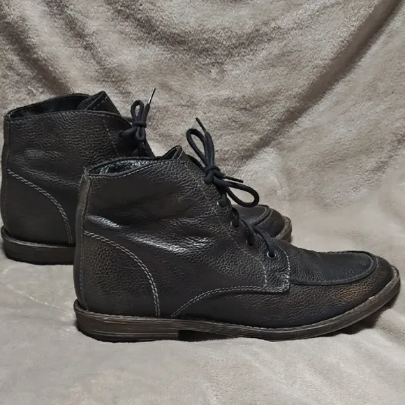 Bed Stu Curtis II Moc Toe Lace Up Boots Men's Black Leather Boots Size 11