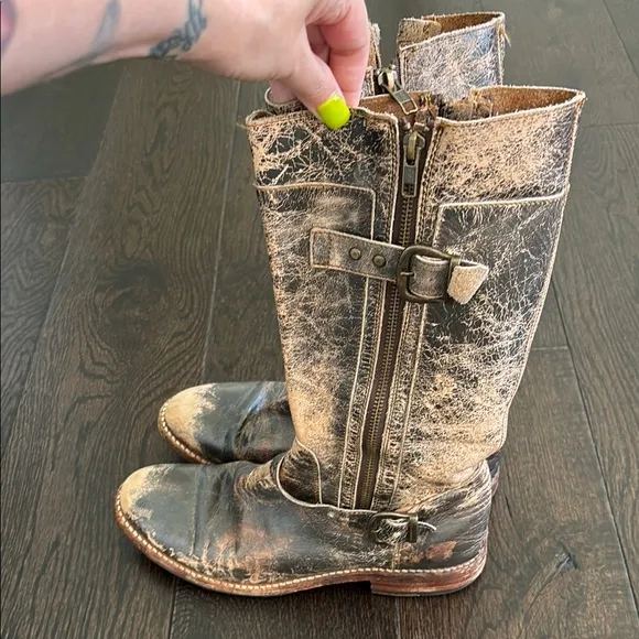 Bed Stu Distressed Leather Boots