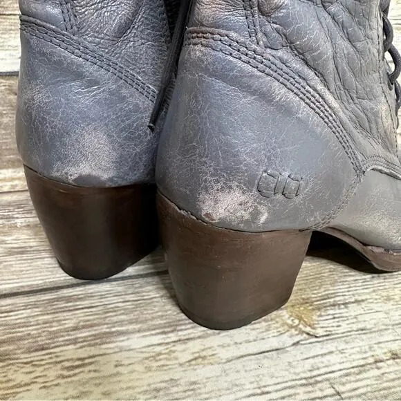 BED | STU - FINIS - SMOKE GRAY LUX - Women's Kiltie Boots Bootie Heels -Size 6.5