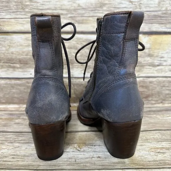 BED | STU - FINIS - SMOKE GRAY LUX - Women's Kiltie Boots Bootie Heels -Size 6.5