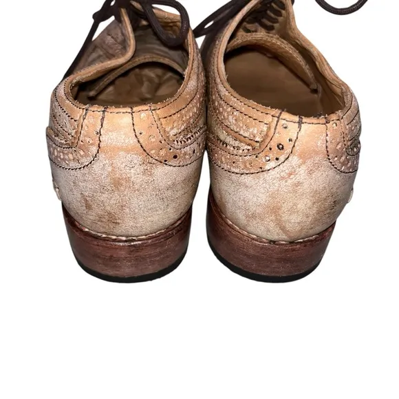 Bed Stu LITA Distressed White Leather Channing Oxford Shoes Women’s size 10