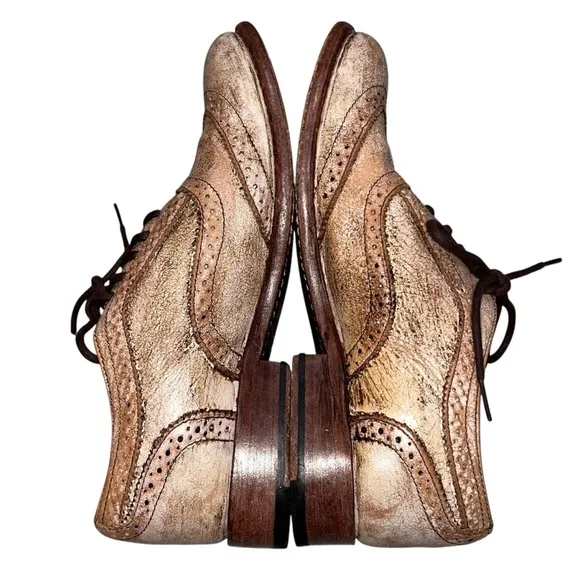 Bed Stu LITA Distressed White Leather Channing Oxford Shoes Women’s size 10
