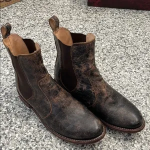 BED|STU Brown Ankle Boots with Distressed Leather