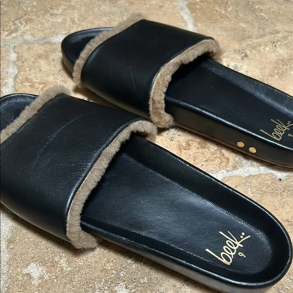 Beek Black and Tan Women's Slides