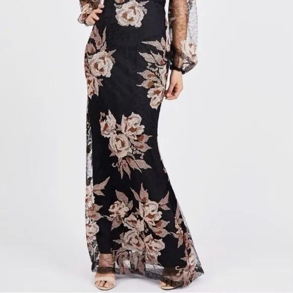 BELLE BADGLEY MISCHKA EVENING GOWN TIERRA MAXI​​​​