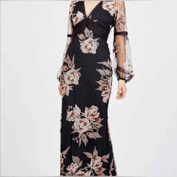 BELLE BADGLEY MISCHKA EVENING GOWN TIERRA MAXI​​​​