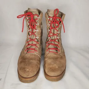 Belleville Men's Vibram Tan Steel Toe Suede Boots with Red Laces Size 10 Used