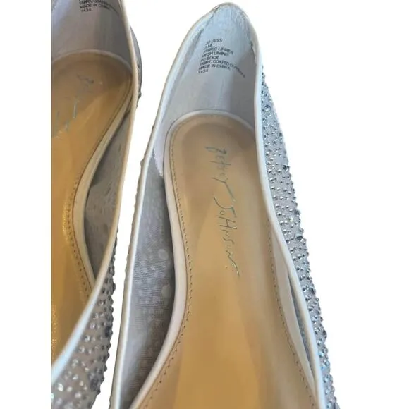 🩷Betsy Johnson Ballet Crystal Shoes Size 8 Flat silver formal