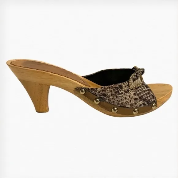 Beverly Feldman (EUC) Malibu Wooden Slide sandals, Size 10