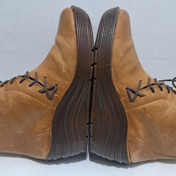 Bionica Corset Lace-Up Chunky Platform Wedge Indie Sleaze Ankle Boots Sz 8 Brown