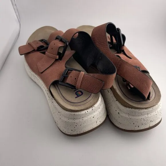 Bionica Olin-Dessert Rose‎ Slingback Wedge Sandals Women's Size 7.5 M