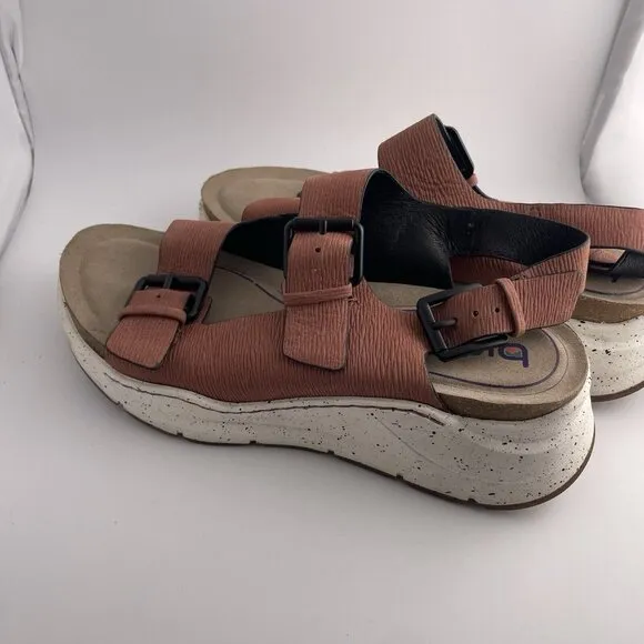 Bionica Olin-Dessert Rose‎ Slingback Wedge Sandals Women's Size 7.5 M