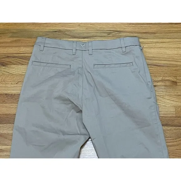 Birddogs Men's Pant Chino Straight Leg Flat Front Slash Pocket Cotton 32x34 Gray