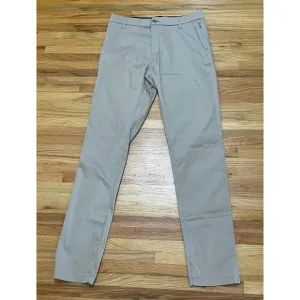 Birddogs Men's Pant Chino Straight Leg Flat Front Slash Pocket Cotton 32x34 Gray