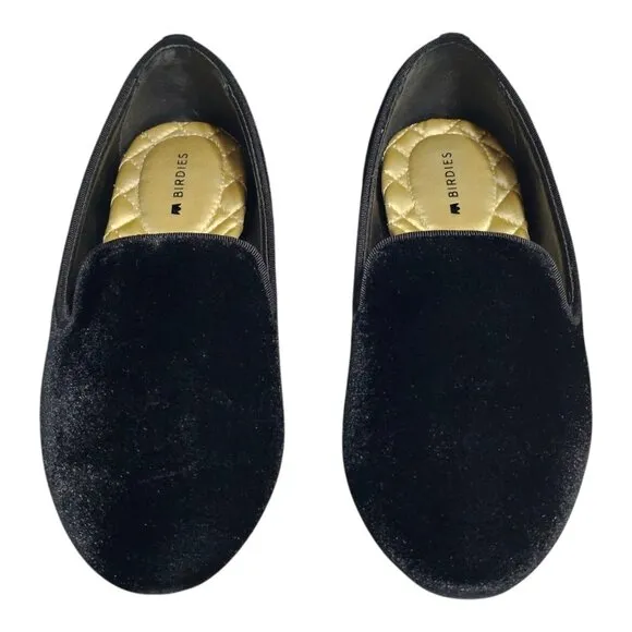 Birdies Black Velvet The Starling Shoes Loafers Women's Size 5.5 Flat Slip-on