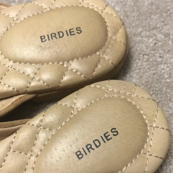 Birdies Pointed Toe Swan Flat/Mule in Tan Suede