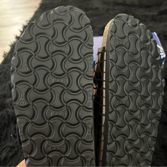 BIRKENSTOCK Arizona black metallic sandals slip on shoes women’s eur 38 new