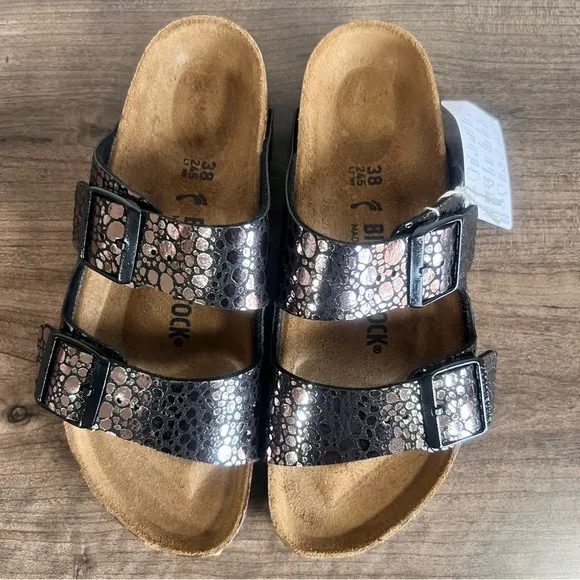 Birkenstock Arizona Metallic Stone Unisex Sandal Size 38 aka 7 #242726