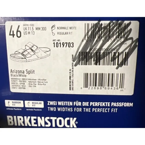 Birkenstock Arizona Split Mens Two Strap Sandals Slides Size EU 46 US 13