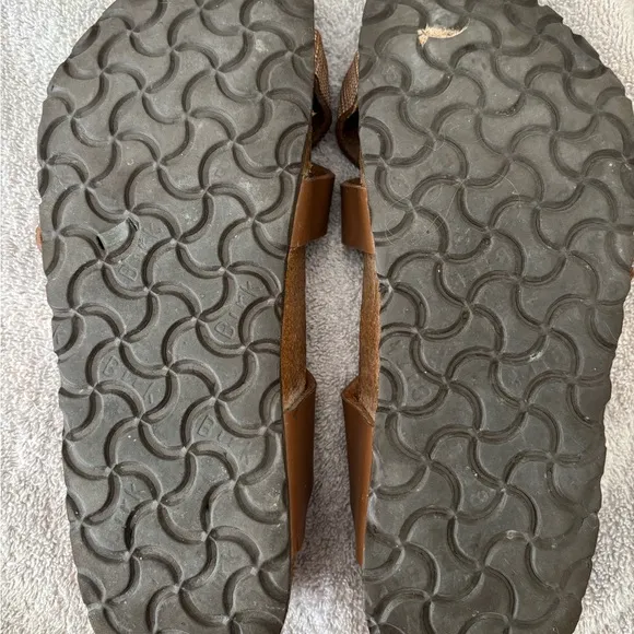 Birkenstock Birkis Lillie Brown Plaid Leather Flat Sandals Women’s Size …
