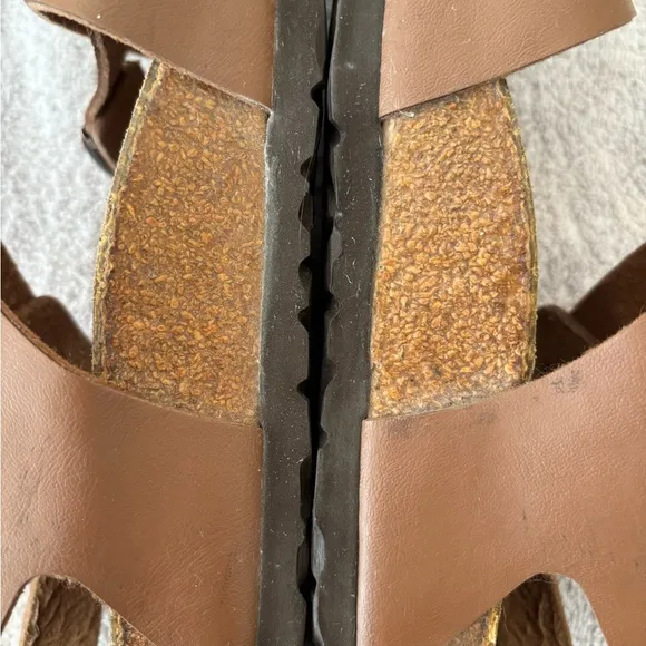 Birkenstock Birkis Lillie Brown Plaid Leather Flat Sandals Women’s Size …