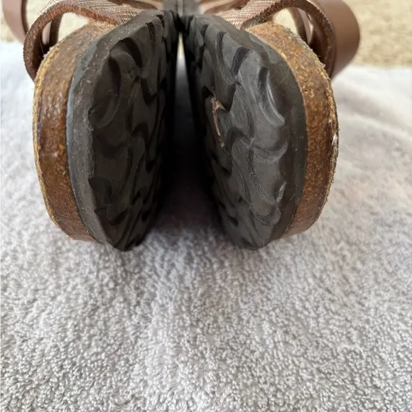 Birkenstock Birkis Lillie Brown Plaid Leather Flat Sandals Women’s Size …