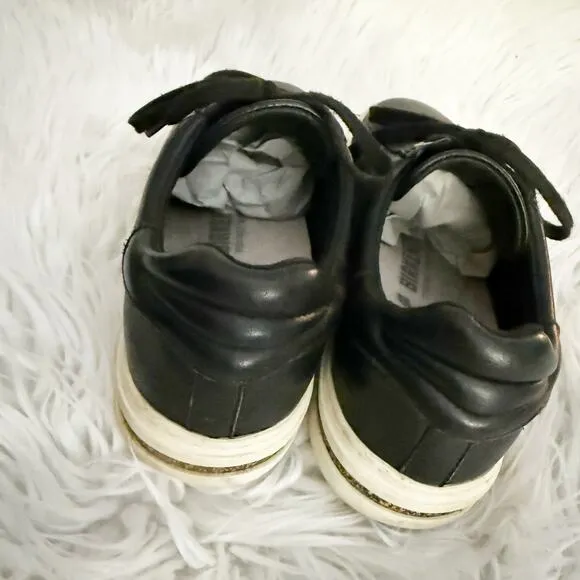 BIRKENSTOCK | Black Leather Sneakers Bend Low Wide Toe Box Lace Up | Size 38