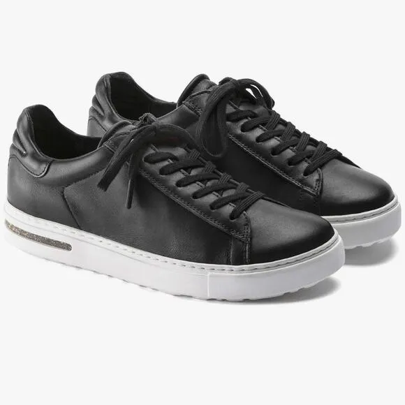 BIRKENSTOCK | Black Leather Sneakers Bend Low Wide Toe Box Lace Up | Size 38