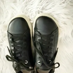 BIRKENSTOCK | Black Leather Sneakers Bend Low Wide Toe Box Lace Up | Size 38