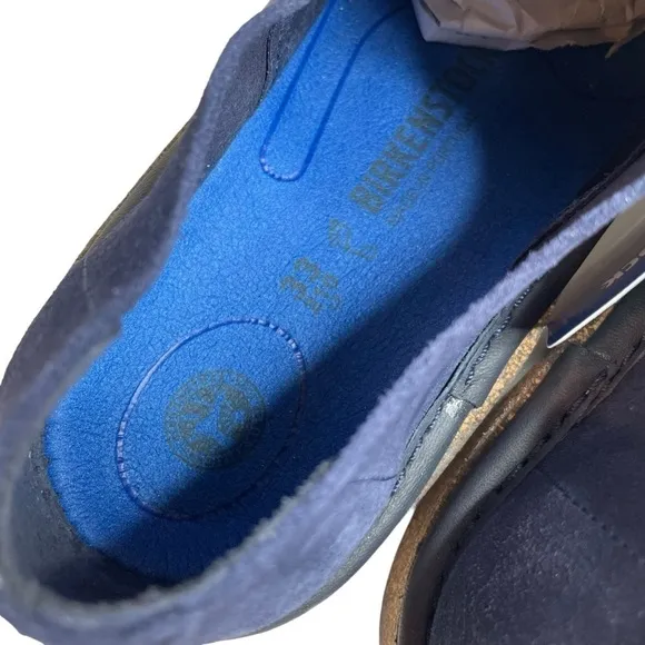 Birkenstock Gary Suede Lace Up Oxfords Shoes Navy Blue EU 33 US 2-2.5 New