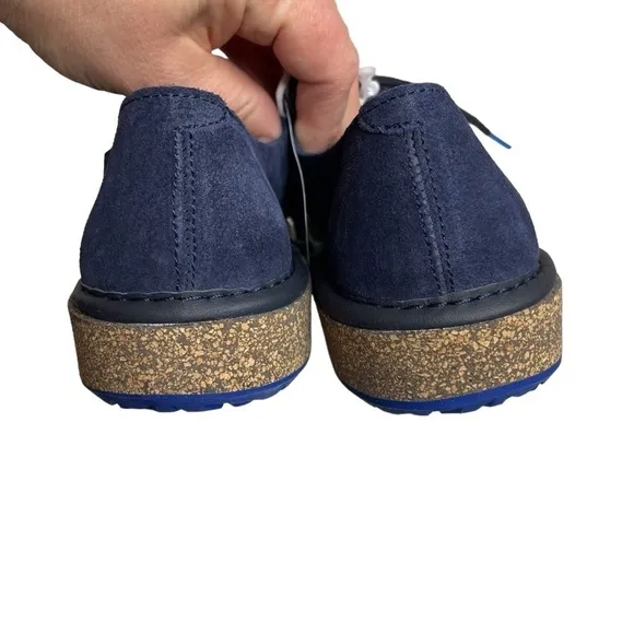 Birkenstock Gary Suede Lace Up Oxfords Shoes Navy Blue EU 33 US 2-2.5 New