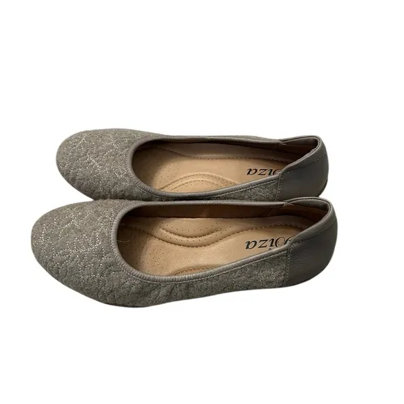Biza Victory Slip On Flat Tan Fabric Felt Shoe Size 41 US 10.5 Women’s Shoes